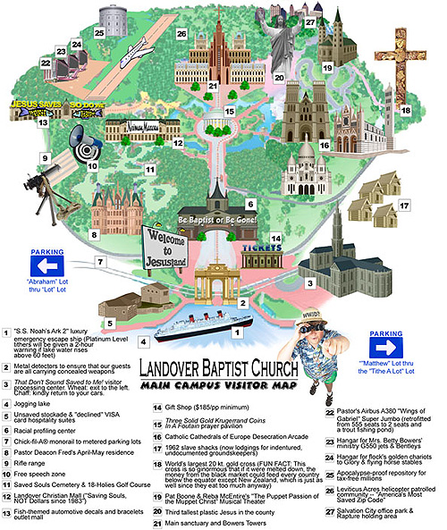 Welcome to Jesusland ! A Map of the Landover Baptist Church Campus